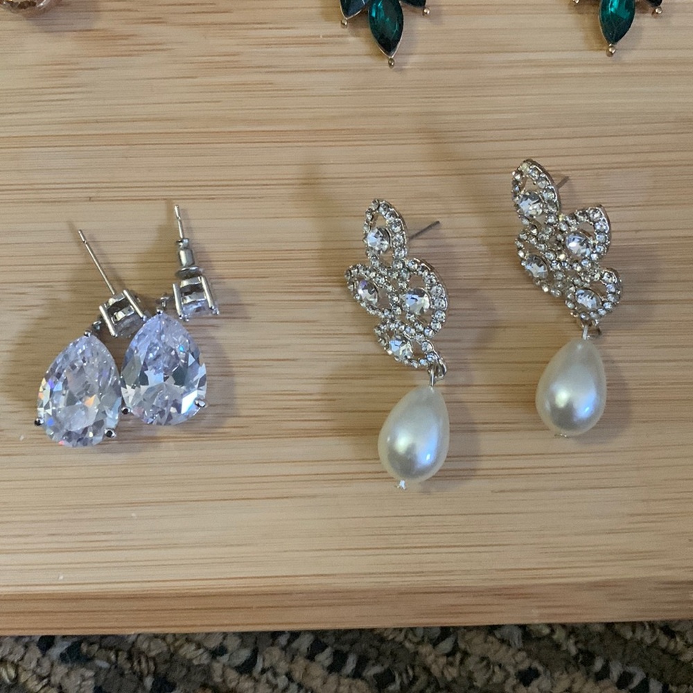 2 pairs of pageant earrings